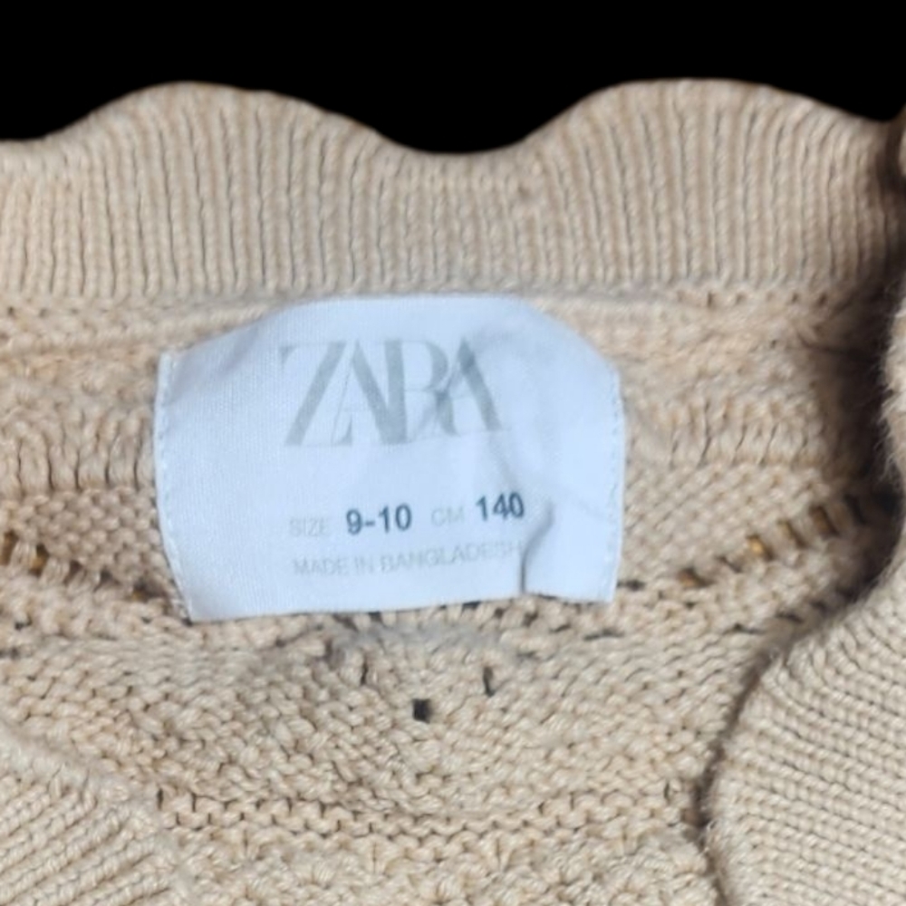 Zara Beige Knit Girls Cardigan - Picture 6 of 6